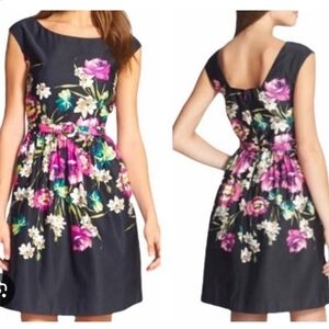 Eliza J Black Floral Dress